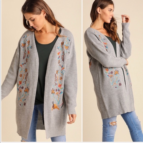 Umgee Sweaters - ❤️1 M❤️Embroidered Sweater Cardigan Long Sleeve
